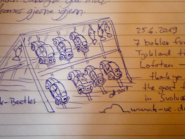 Entry in the guestbook