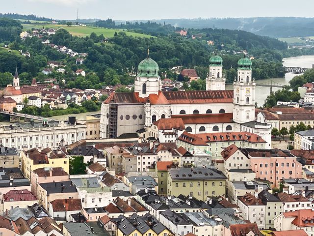 Passau, view from the Veste Oberhaus